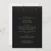 Gold Confetti Fancy Script Front & Back Wedding  Invitation (Back)