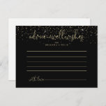 Gold Confetti Fancy Script Wedding Advice Card<br><div class="desc">This gold confetti fancy script wedding advice card is perfect for a rustic wedding. The simple and elegant design features sparkling gold confetti coupled with a stylish script typography. These cards are perfect for a wedding, bridal shower, baby shower, graduation party & more. Personalize the cards with the names of...</div>