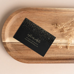 Gold Confetti Fancy Script Wedding Website Enclosure Card