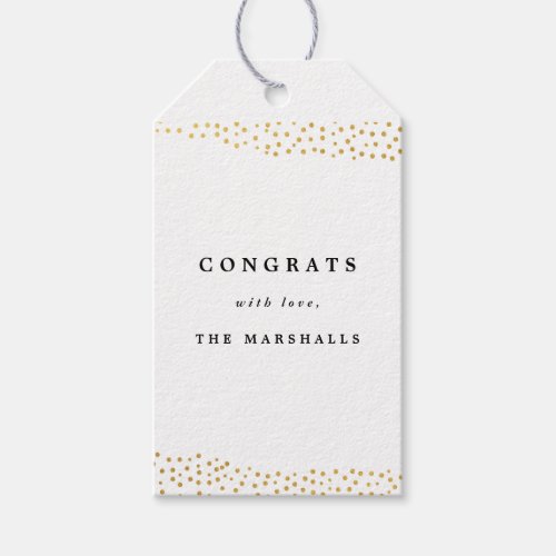 Gold confetti faux foil gift tags