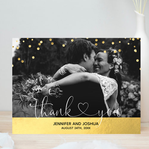 Gold confetti & Foil Wedding Thank You | PHOTOS
