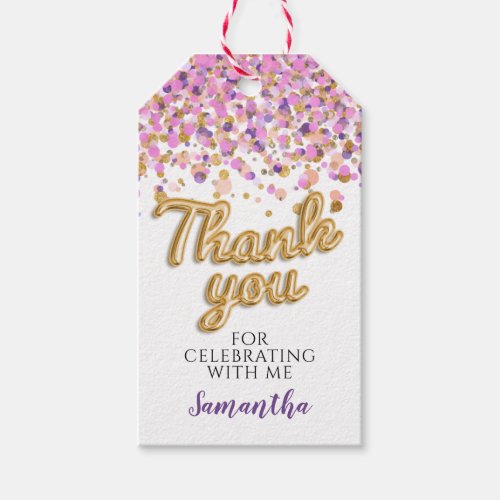 Gold Confetti Gift Tags