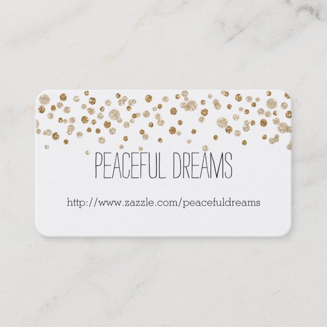 Gold Confetti Glam Glitter Business Card (Front)