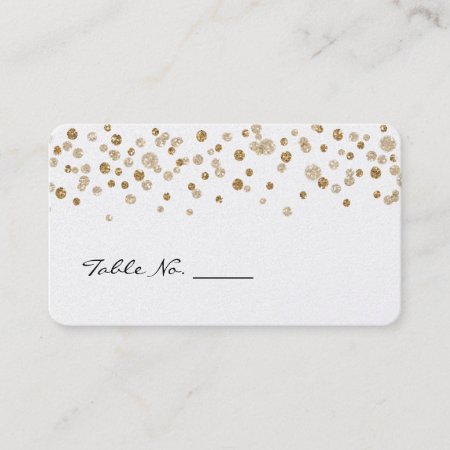 Gold Confetti Glam Glitter Wedding Table Number Place Card