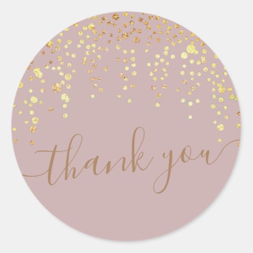 gold confetti glitter blush thank you Sticker