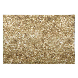 Gold Confetti Glitter Cloth Placemat
