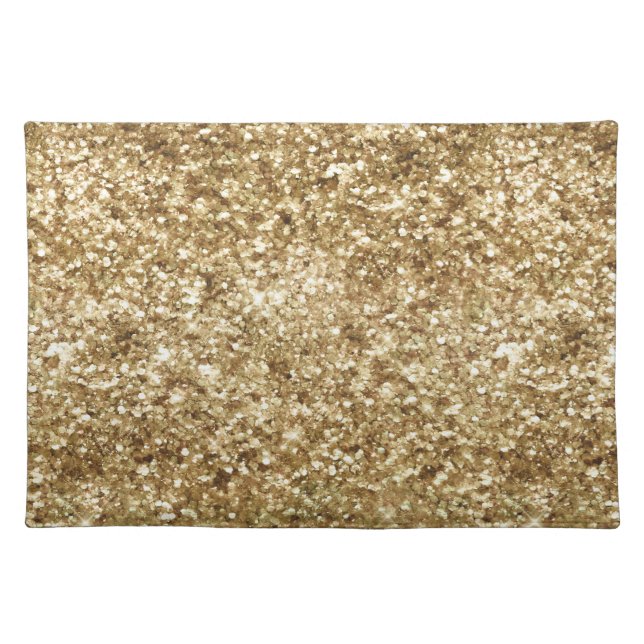 Gold Confetti Glitter Cloth Placemat (Front)