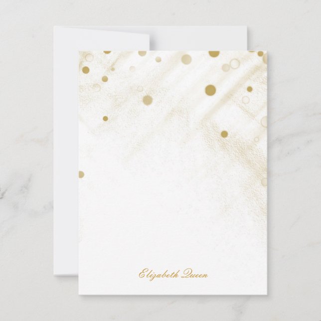 Gold Confetti Glitter Dots Invitation Stationery (Front)
