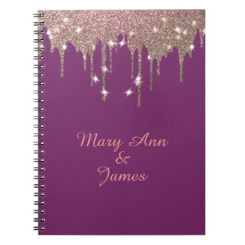 Gold Confetti Glitter Faux Foil Purple craft Noteb Notebook