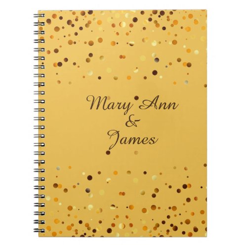 Gold Confetti Glitter Faux Foil Yellow craft Notebook