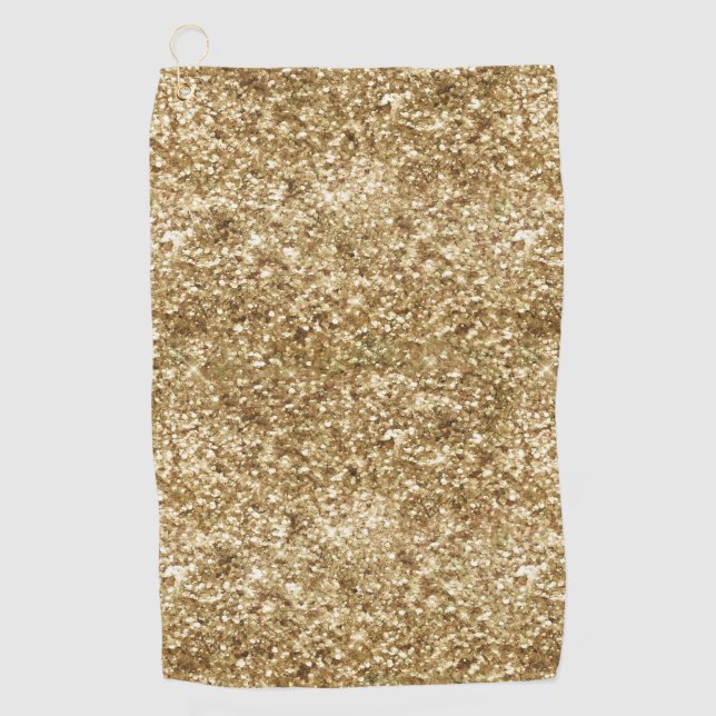 Gold Confetti Glitter Golf Towel (Front)