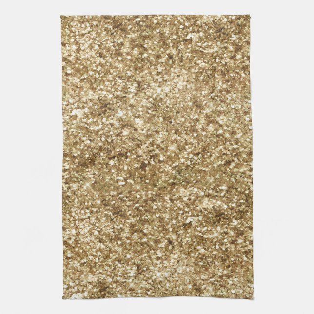 Gold Confetti Glitter Kitchen Towel (Vertical)