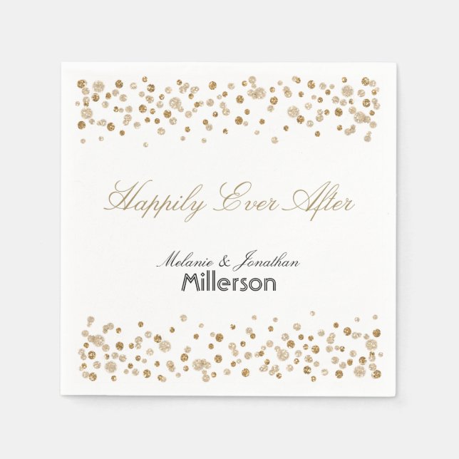 Gold Confetti Glitter Napkins (Front)