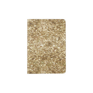 Gold Confetti Glitter Passport Holder