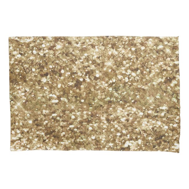 Gold Confetti Glitter Pillow Case (Front)