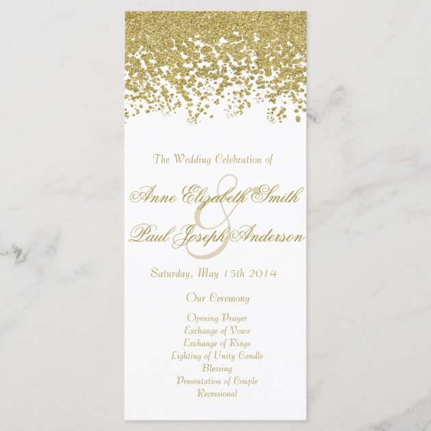 Gold Confetti & Glitter Wedding Program III