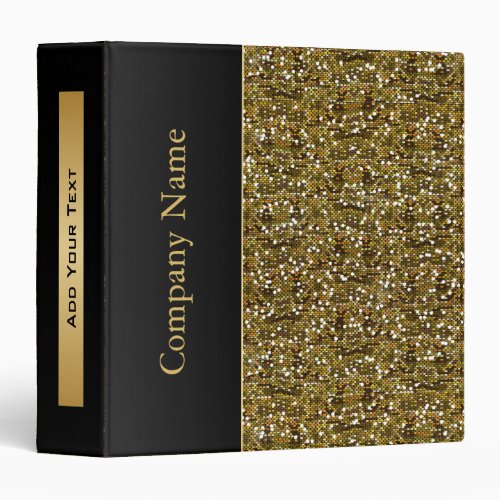 Gold Confetti Glitter with Gold Accents 3 Ring Binder