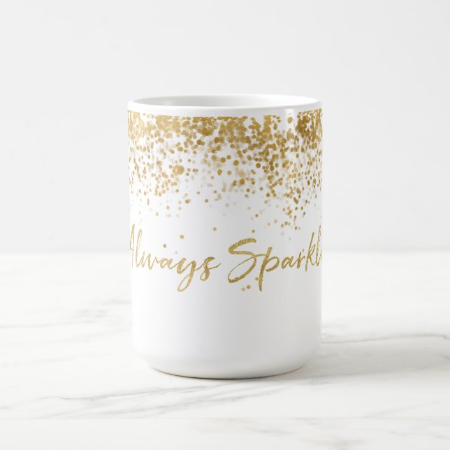 Gold Confetti Glitzy Sparkle Coffee Mug (Center)