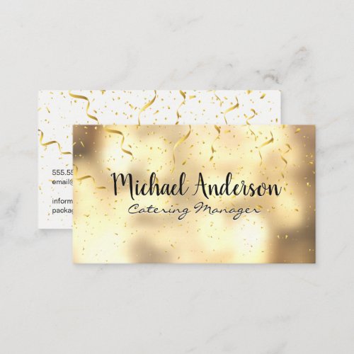 Gold Confetti  Golden Boke Business Card