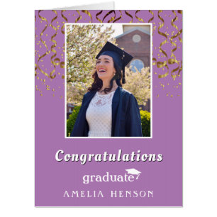 Gold Confetti Graduation Graduation Photo Giant Card