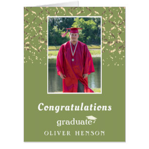 Gold Confetti Graduation Graduation Photo Giant Card