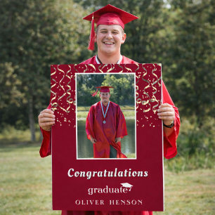 Gold Confetti Graduation Graduation Photo Giant Card