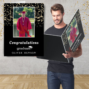 Gold Confetti Graduation Graduation Photo Giant Card