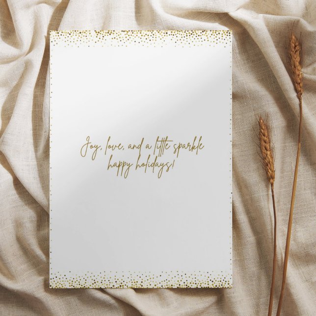 Gold Confetti Happy Holiday Modern Typography Card (Creator Uploaded)