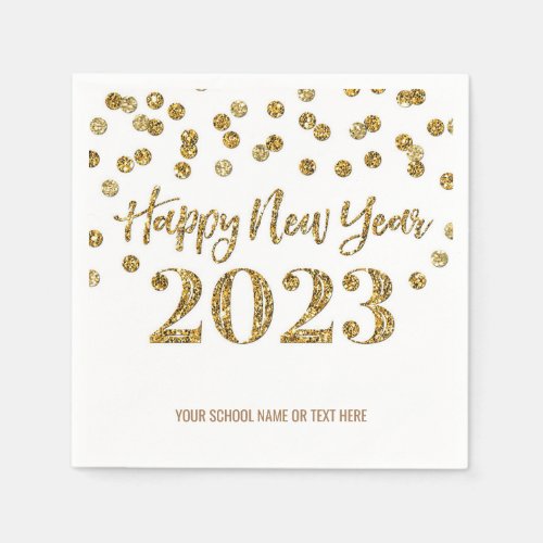 Gold Confetti Happy New Year 2023 Napkins