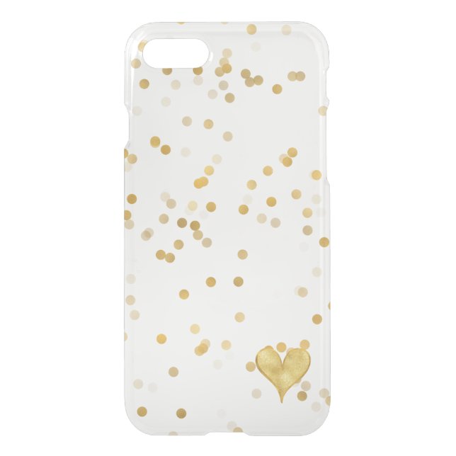 Gold Confetti Heart Uncommon iPhone Case (Back)
