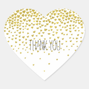 Gold Confetti Hearts Heart Sticker