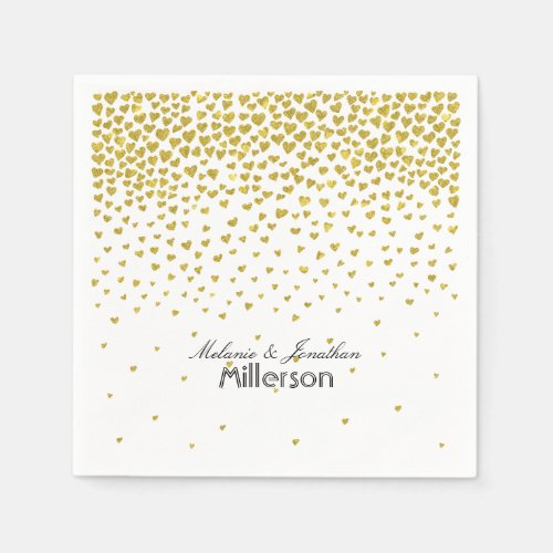 Gold Confetti Hearts Napkins