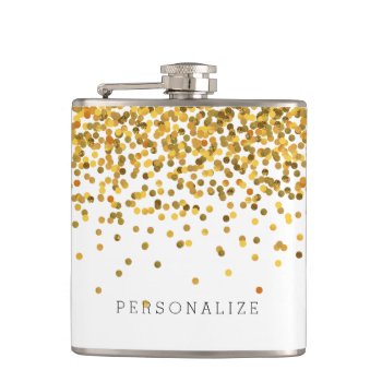 Gold Confetti Hip Flask by peacefuldreams at Zazzle