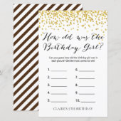 Gold Confetti How old was the Birthday Girl Game (Front/Back)