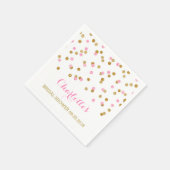 Gold Confetti Light Pink Bridal Shower Paper Napkins (Corner)
