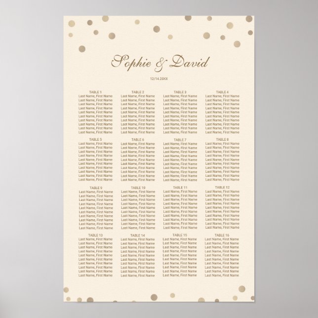 Gold Confetti Love Champagne Wedding Poster (Front)