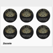 Gold Confetti Masquerade Sweet 16 Party Classic Round Sticker (Sheet)