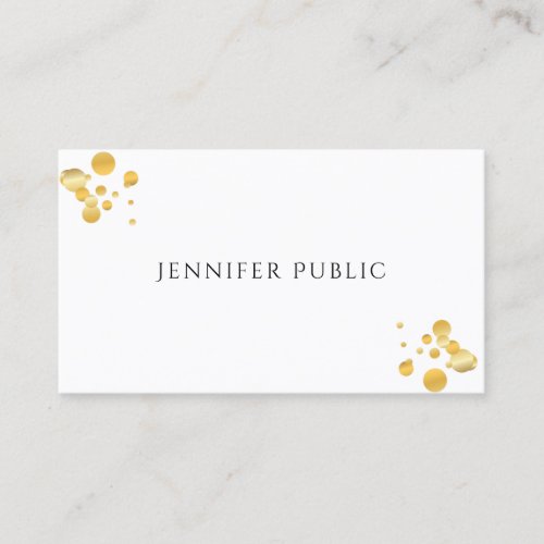 Gold Confetti Modern Elegant Simple Template Business Card