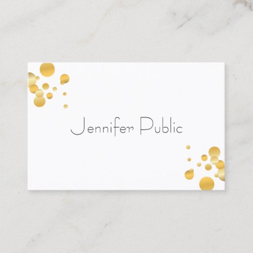 Gold Confetti Modern Elegant Simple Template Business Card