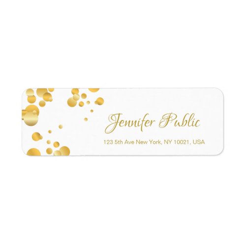 Gold Confetti Modern Hand Script Elegant Template Label