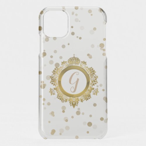 Gold Confetti Monogrammed Google Pixel XL Case