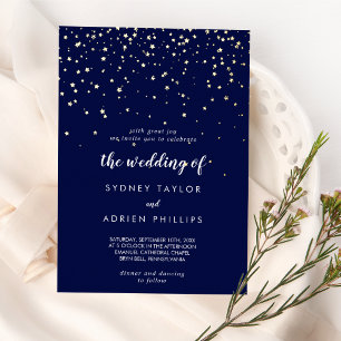 Gold Confetti Navy The Wedding Of Gold Foil Invitation