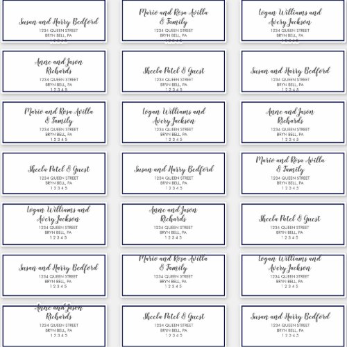 Gold Confetti  Navy Wedding Guest Address Labels