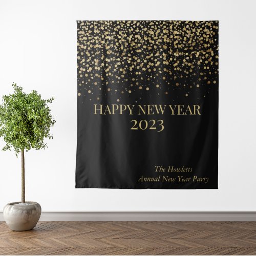 Gold Confetti New Year Personalized  Tapestry