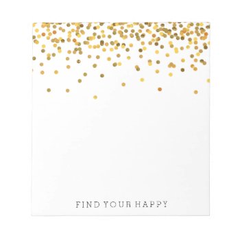 Gold Confetti Notepad by peacefuldreams at Zazzle