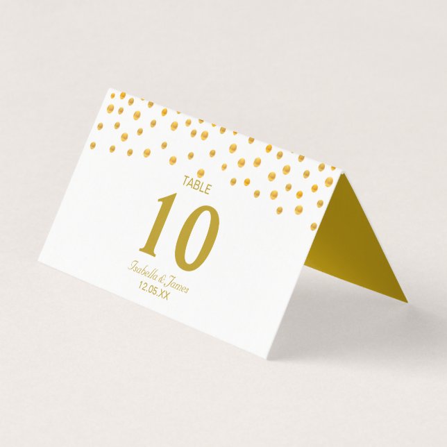 Gold Confetti on Black & White Wedding (Front)