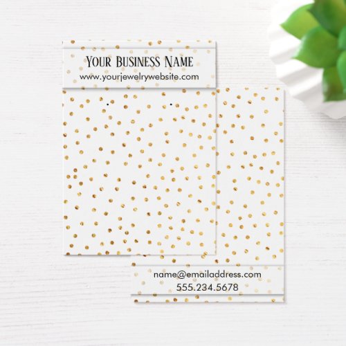 Gold Confetti on White Earring Holder Display Card