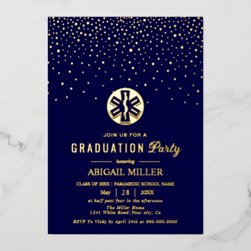 Gold confetti paramedic Class Of 2026 graduation