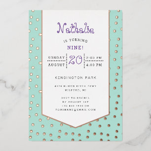 Gold confetti pastel birthday postcard