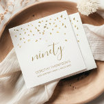 Gold Confetti Personalized 90th Birthday Party Napkins<br><div class="desc">Help them celebrate their 90th birthday in style with this simple but elegant design, featuring faux gold triangular confetti sifting down on the word "ninety" in stylish gold handwriting font. Personalize it with the name of the honoree in gold sans serif font, along with the occasion and date below in...</div>